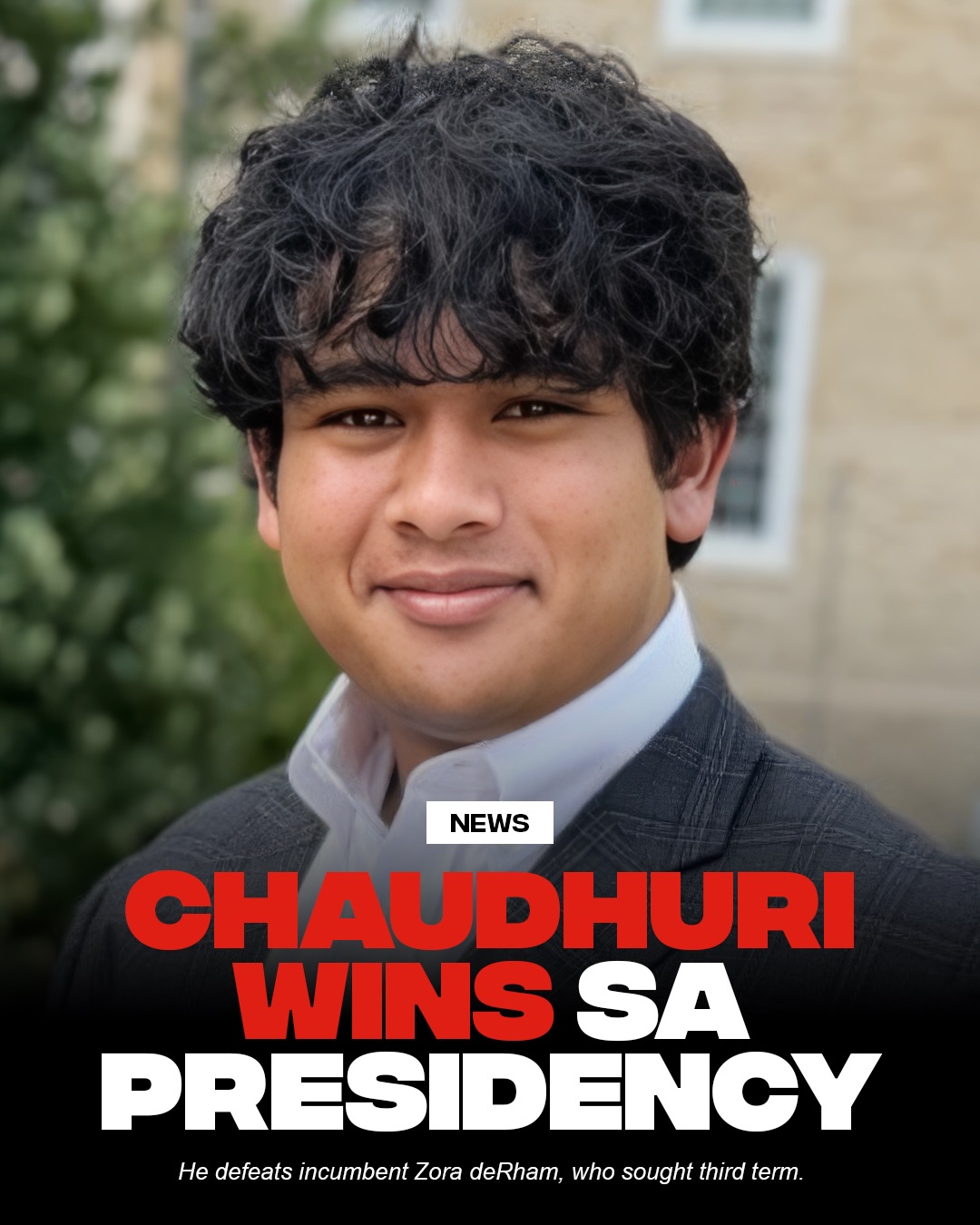 Eeshaan Chaudhuri ‘27 has been elected Student Assembly president, marking the f