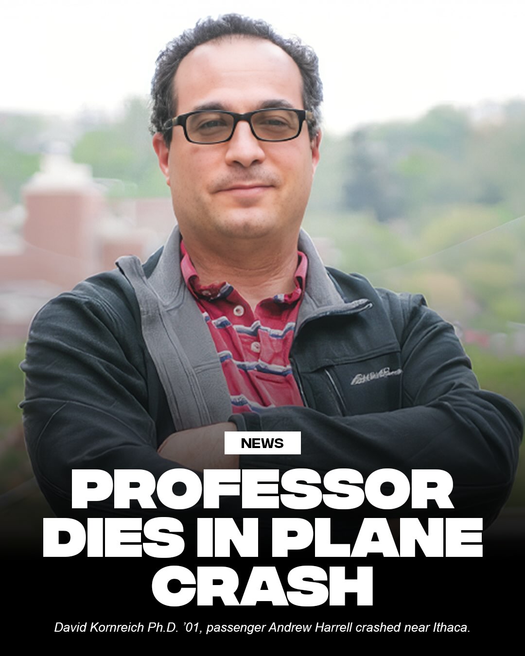 Adjunct professor David Kornreich Ph.D. ’01 and passenger Andrew Harrell have pa